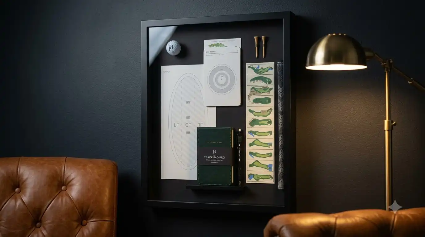 Personalized golf course map print from Journal18 hanging as wall art