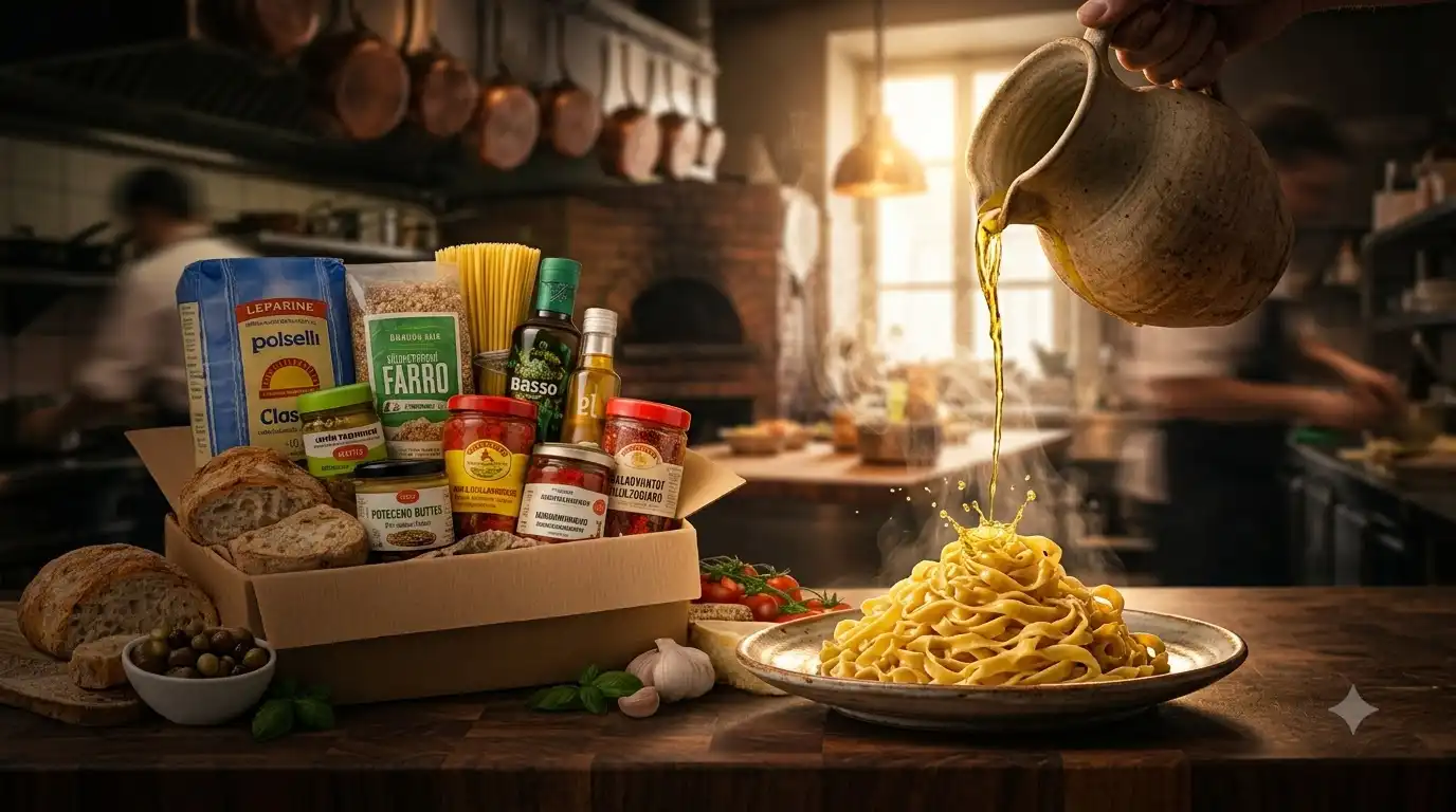 Wholesale Italian Food monthly deals banner advertising a percentage off promotion on the site's homepage