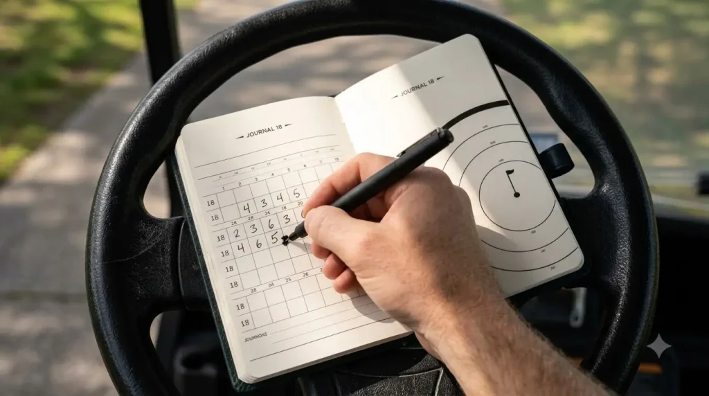 Journal 18 scorecard and stats tracking pages for logging a round