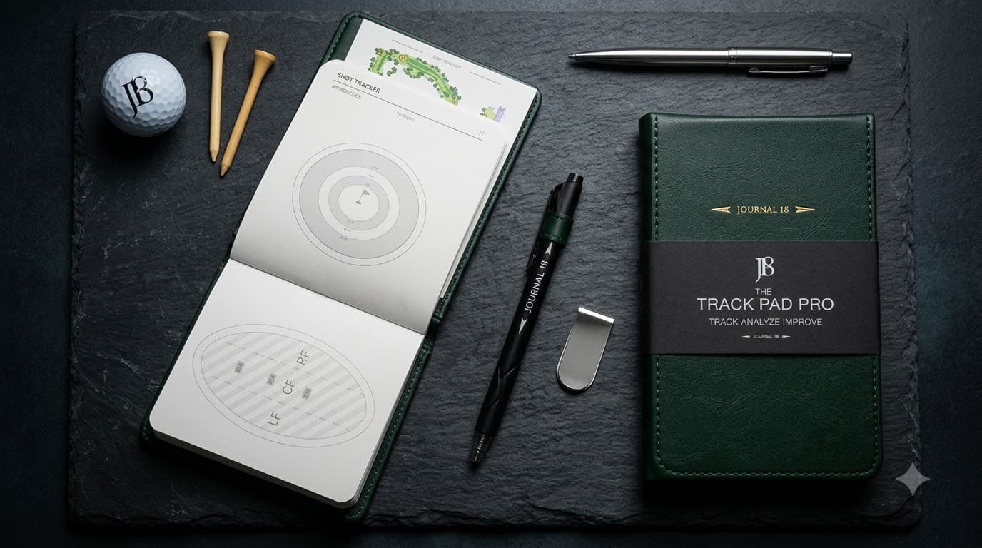 Journal 18 golf journal lineup including Track Pad Pro Performance Journal and Track Pad Lite