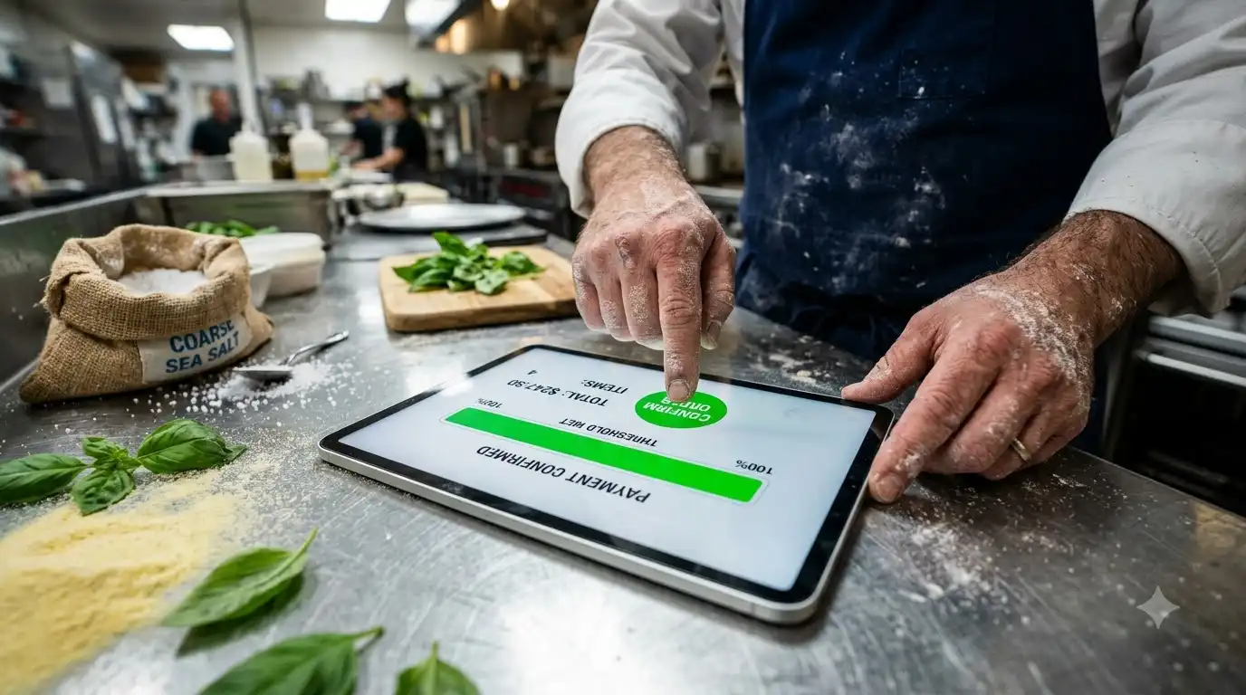 wholesale Italian food cart showing the $99 free shipping minimum at checkout