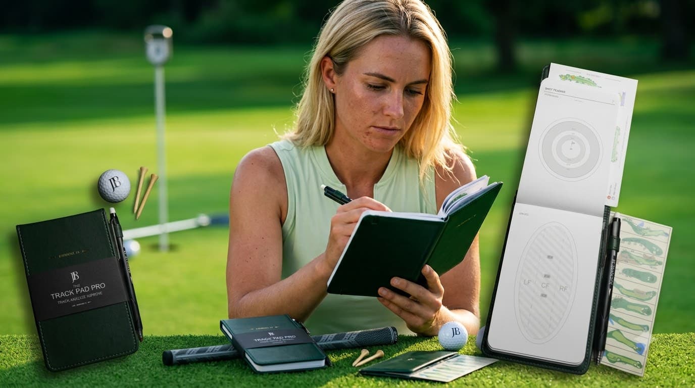 golfer marking putts tally on scorecard after holing out