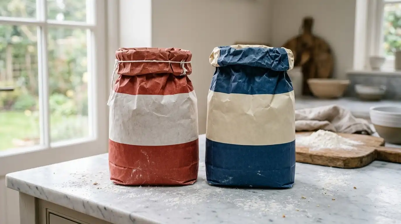 bags of polselli classica vs caputo pizzeria flour side by side