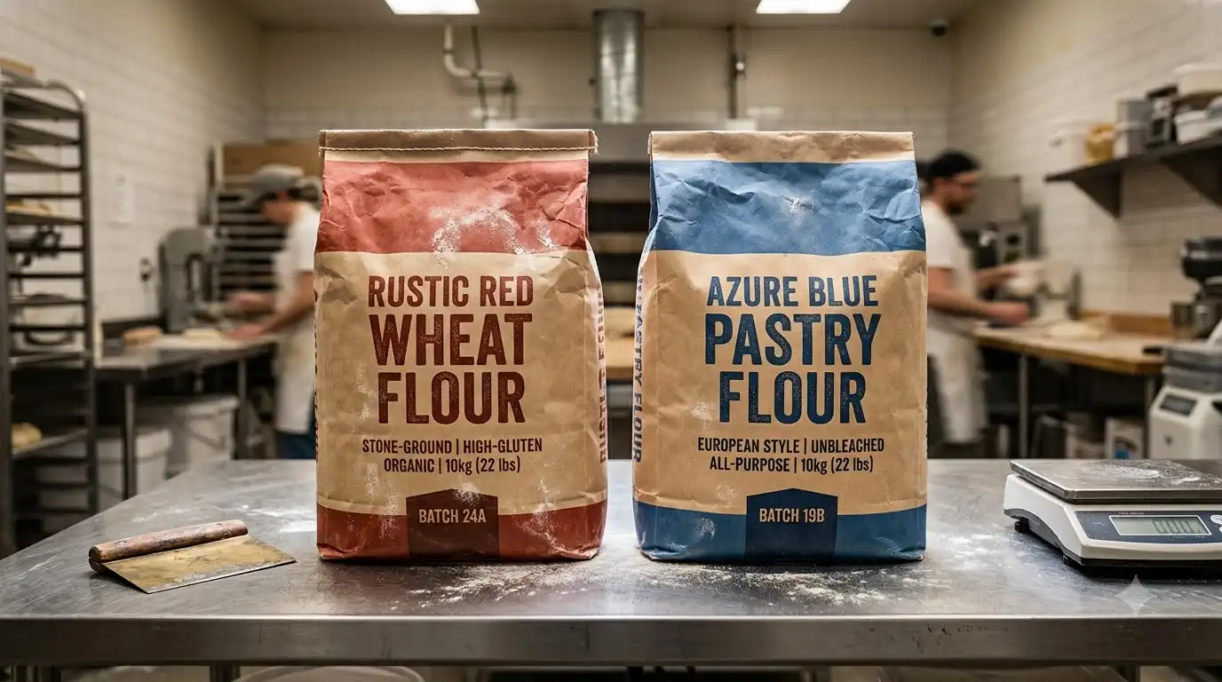 Polselli Super vs Classica 00 flour bags side by side before mixing